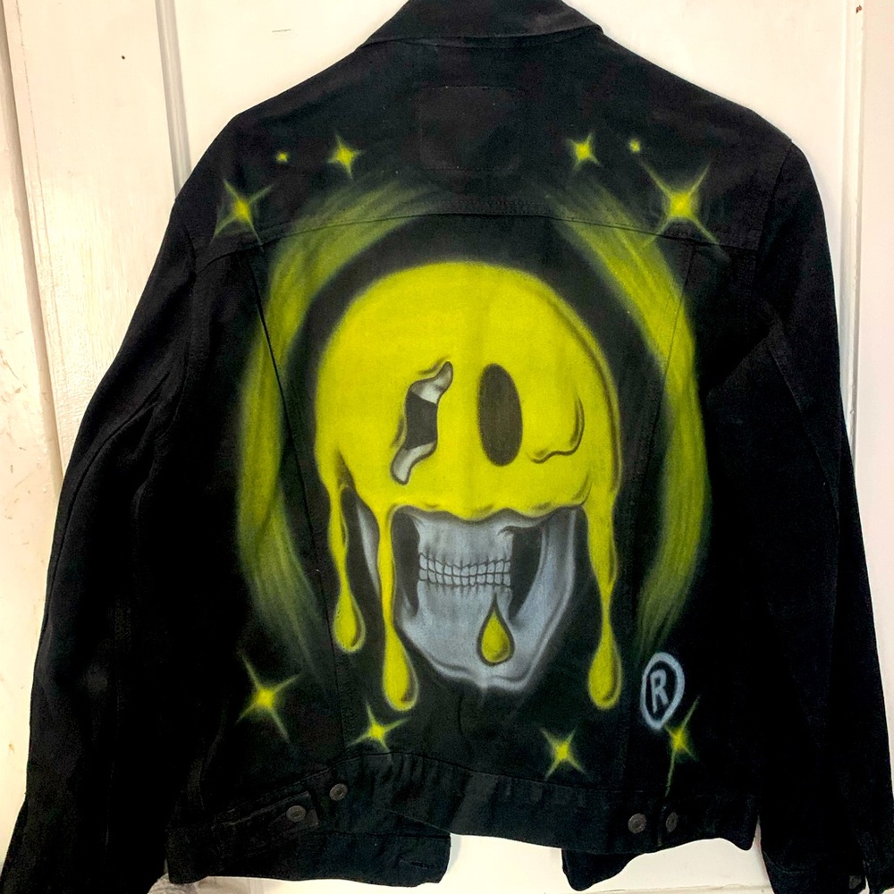 DBM custom airbrush denim jacket L JoeFreshGoods
